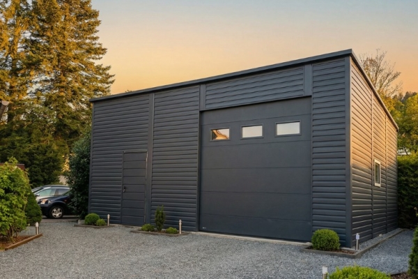 Ogłoszenie - Garaż Blaszany 8x7 m HALA Brama Segmentowa SPAD TYŁ Premium. Zdjęcie 1