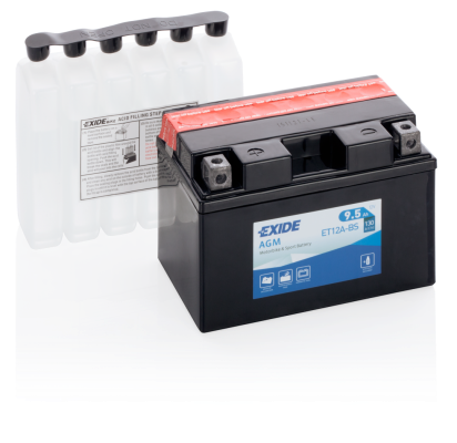 Ogłoszenie - Akumulator motocyklowy EXIDE ET12A-BS YT12A-BS 12V 9.5Ah 130A EN L+. Zdjęcie 1