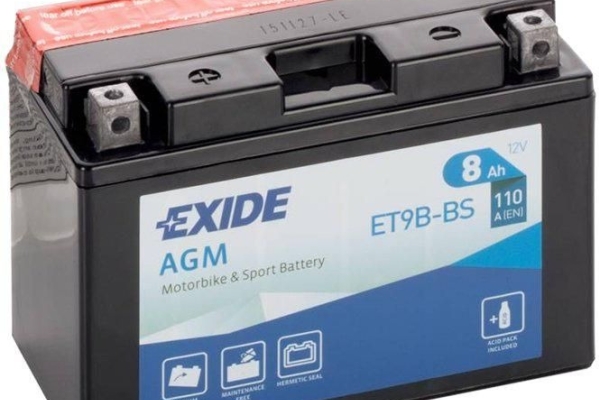 Ogłoszenie - Akumulator motocyklowy EXIDE ET9B-BS YT9B-BS 12V 8Ah 110A EN L+. Zdjęcie 1