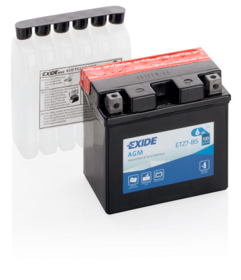 Ogłoszenie - Akumulator motocyklowy EXIDE ETZ7-BS YTZ7-BS 12V 6Ah 100A EN P+. Zdjęcie 1