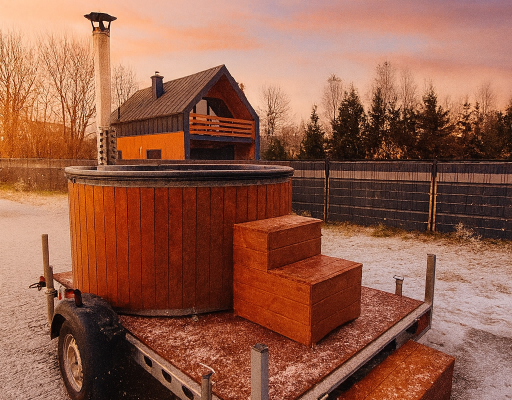 Ogłoszenie - Mobilna balia opalana drewnem (jacuzzi) z transportem- całe Pomorze. Zdjęcie 2