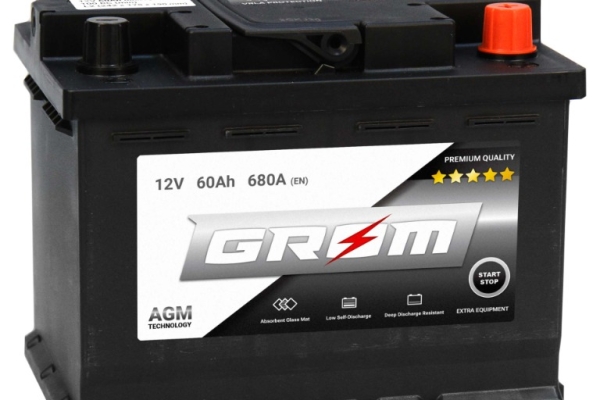 Ogłoszenie - Akumulator GROM AGM START&STOP 60Ah 680A Prawy Plus. Zdjęcie 1