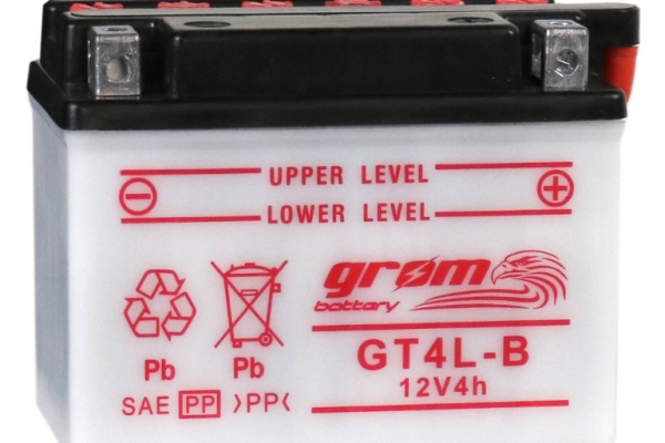 Ogłoszenie - Akumulator motocyklowy GROM YB4L-B 12V 4Ah 60A P+. Zdjęcie 1