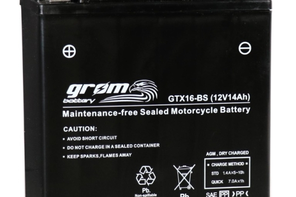 Ogłoszenie - Akumulator motocyklowy GROM GTX16-BS YTX16-BS 12V 14Ah 230A L+. Zdjęcie 1
