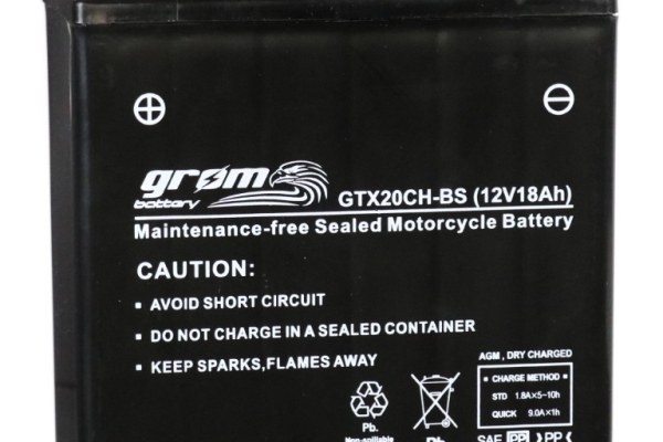 Ogłoszenie - Akumulator motocyklowy GROM GTX20CH-BS YTX20CH-BS 12V 18Ah 270A L+. Zdjęcie 1