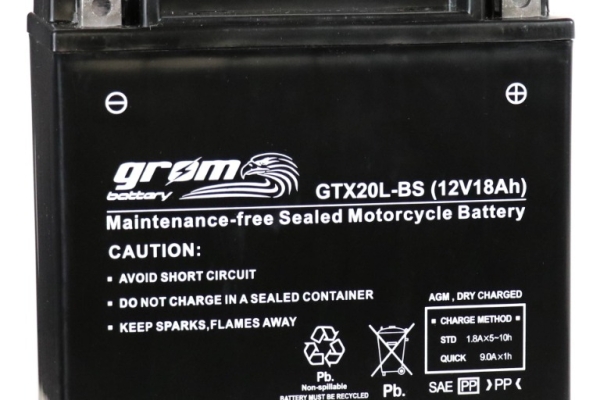 Ogłoszenie - Akumulator motocyklowy GROM GTX20L-BS YTX20L-BS 12V 18Ah 270A P+. Zdjęcie 1