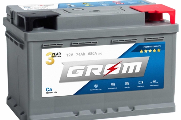 Ogłoszenie - Akumulator GROM Premium 74Ah 680A EN DTR niski. Zdjęcie 1