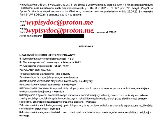 Ogłoszenie - Orzeczenie O Niepełnosprawności: Stopień Lekki, Umiarkowany, Znaczny. Zdjęcie 1