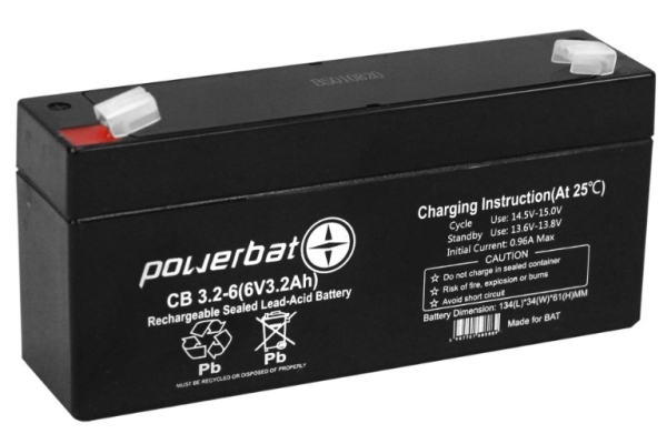 Ogłoszenie - Akumulator żelowy POWERBAT CB 3.2-6 6V 3.2Ah. Zdjęcie 1
