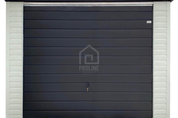 Ogłoszenie - Garaż blaszany 3,5X5m –  brama – drzwi - biały - spad w tył PLG237. Zdjęcie 1