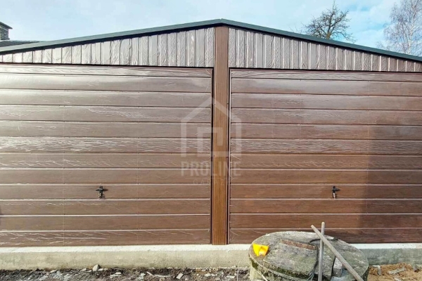 Ogłoszenie - Garaż Blaszany 6,5X8 - 2X Brama Uchylna  – Drewnopodobny - Rynny - Dwuspad  PLG227. Zdjęcie 2