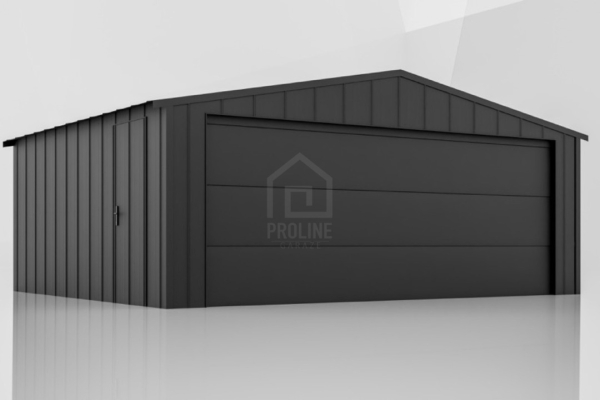 Ogłoszenie - Garaż blaszany 5x6 - brama segmentowa - drzwi - blacha na rąbek - dach dwuspadowy  PLG212. Zdjęcie 2