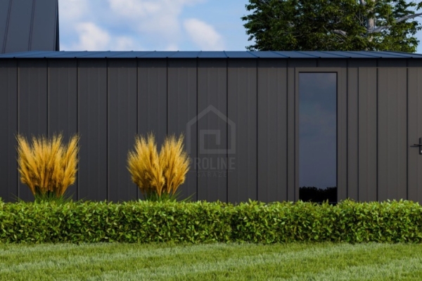 Ogłoszenie - Garaż blaszany 7x6m - brama uchylna - okno - drzwi - blacha na rąbek - dach dwuspadowy PLG219. Zdjęcie 6