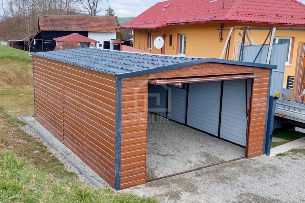 Ogłoszenie - Garaż Blaszany 4X6 - Dwuspad – Blachodachówka - Brama Uchylna - Drzwi - Okno - Drewnopodobny PLG225. Zdjęcie 5