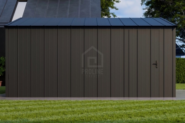 Ogłoszenie - Garaż blaszany 4x5m - brama uchylna - drzwi - blacha na rąbek - dach dwuspadowy PLG209. Zdjęcie 3