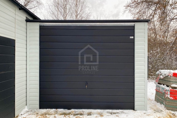 Ogłoszenie - Garaż blaszany 3,5X5m –  brama – drzwi - biały - spad w tył PLG237. Zdjęcie 2