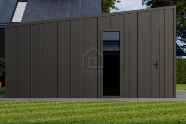 Ogłoszenie - Garaż blaszany 4x6 - brama segmentowa - okno - drzwi - dach spad w tył - blacha na rąbek PLG210. Zdjęcie 4