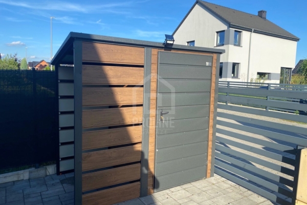 Ogłoszenie - Schowek – domek ogrodowy 1,5×1,5 – wiata 1×1,5 – drzwi – drewnopodobny – dach spad w tył PLG245. Zdjęcie 4