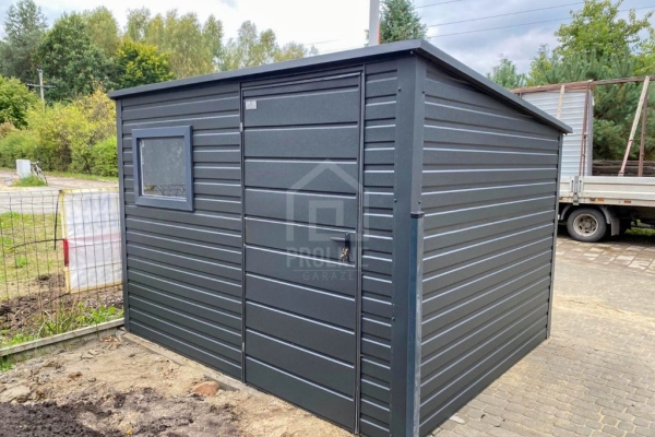 Ogłoszenie - Schowek – domek ogrodowy 2,8×2 – drzwi – okno - antracyt – dach spad w tył PLG246. Zdjęcie 4