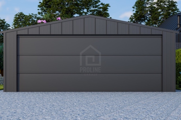 Ogłoszenie - Garaż blaszany 6x5m - brama segmentowa - drzwi - blacha na rąbek - dach dwuspadowy PLG214. Zdjęcie 5