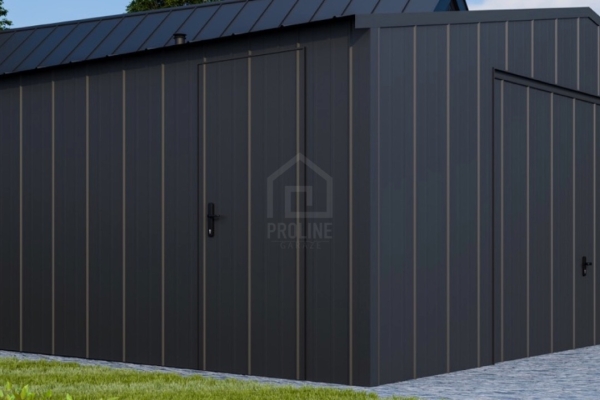 Ogłoszenie - Garaż blaszany 6x6 - brama uchylna - drzwi - blacha na rąbek - dach dwuspadowy PLG215. Zdjęcie 3