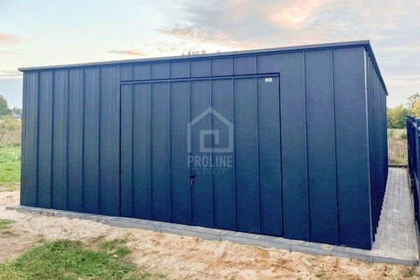 Ogłoszenie - Garaż blaszany 6x8 - brama uchylna - drzwi - blacha na rąbek - dach spad w tył PLG218. Zdjęcie 4