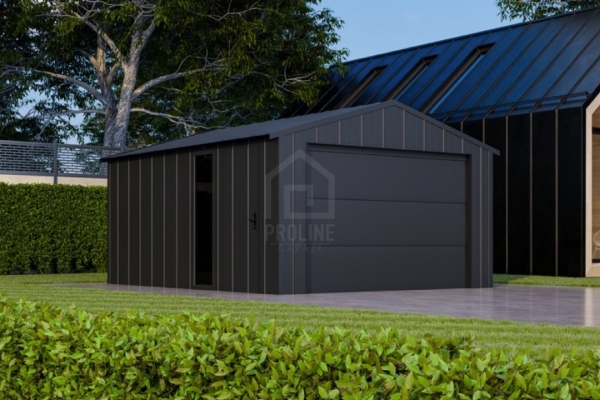 Ogłoszenie - Garaż blaszany 4x6 - brama segmentowa - okno - drzwi - dach dwuspadowy - blacha na rąbek PLG220. Zdjęcie 6