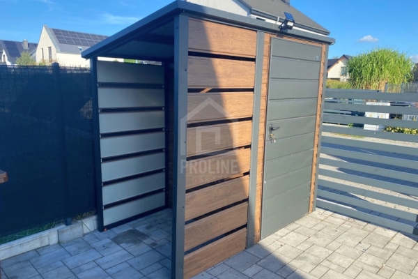 Ogłoszenie - Schowek – domek ogrodowy 1,5×1,5 – wiata 1×1,5 – drzwi – drewnopodobny – dach spad w tył PLG245. Zdjęcie 5