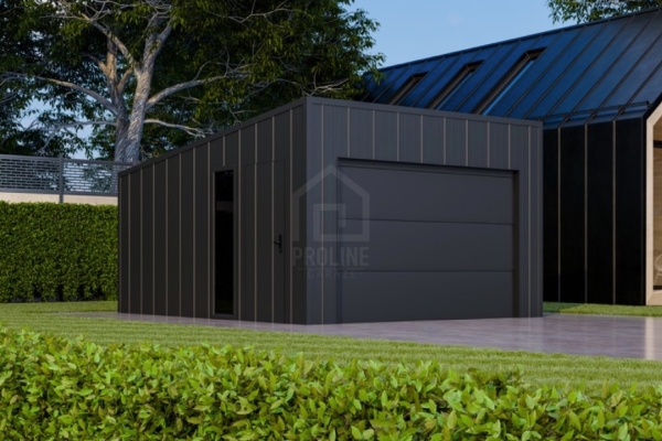 Ogłoszenie - Garaż blaszany 4x6 - brama segmentowa - okno - drzwi - dach spad w tył - blacha na rąbek PLG210. Zdjęcie 6