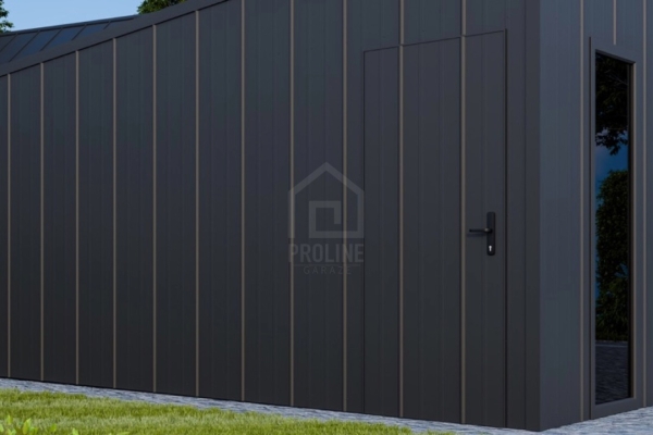 Ogłoszenie - Garaż blaszany 6x6 - brama uchylna - okno - drzwi - blacha na rąbek - dach spad w tył PLG216. Zdjęcie 3