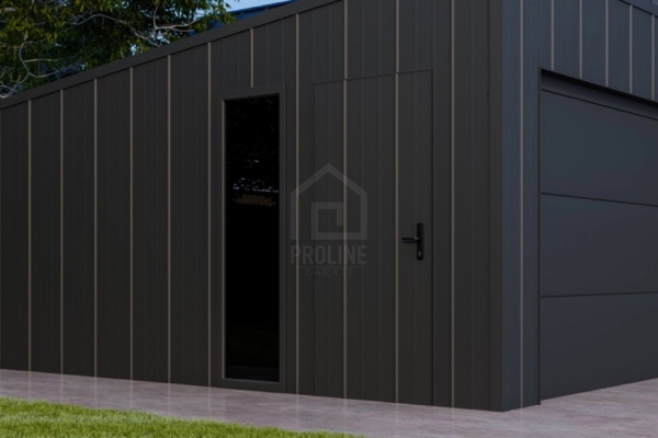 Ogłoszenie - Garaż blaszany 4x6 - brama segmentowa - okno - drzwi - dach spad w tył - blacha na rąbek PLG210. Zdjęcie 3