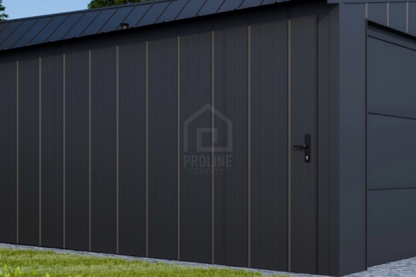 Ogłoszenie - Garaż blaszany 6x5m - brama segmentowa - drzwi - blacha na rąbek - dach dwuspadowy PLG214. Zdjęcie 3