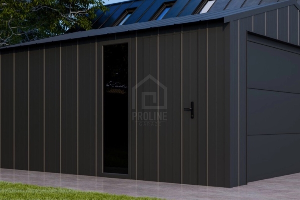 Ogłoszenie - Garaż blaszany 4x6 - brama segmentowa - okno - drzwi - dach dwuspadowy - blacha na rąbek PLG220. Zdjęcie 3