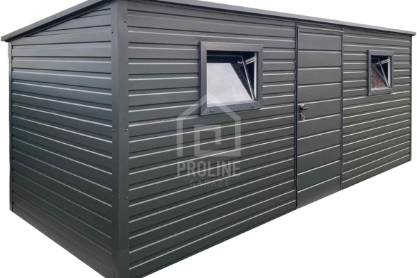 Ogłoszenie - Schowek - Domek Ogrodowy 5,5x2m - drzwi - 2x okno - antracyt - dach spad w tył PLG192. Zdjęcie 1