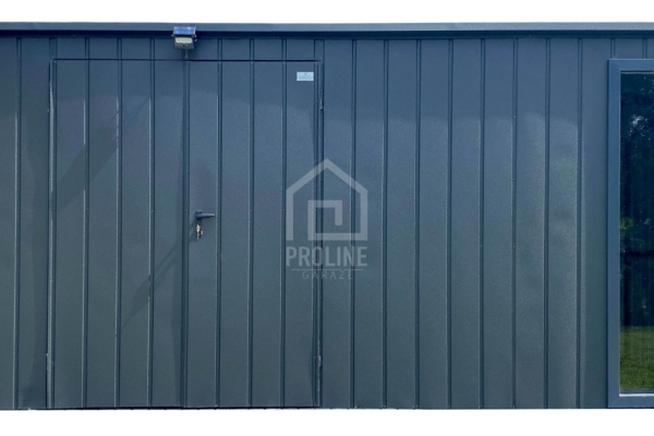 Ogłoszenie - Schowek - domek ogrodowy 5x2m - wiata 0,5m - brama dwuskrzydłowa - okno - antracyt - dach spad w tył PLG207. Zdjęcie 1