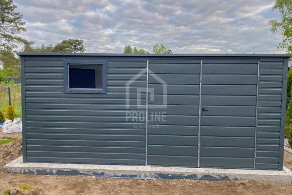 Ogłoszenie - Schowek - Domek Ogrodowy 4,5x3m -  Drzwi  - okno - antracyt - dach spad w tył PLG194. Zdjęcie 2