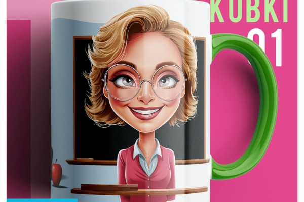 Ogłoszenie - Projekt kubka dla nauczyciela – gotowe szablony PSD do edycji | Artesis. Zdjęcie 1