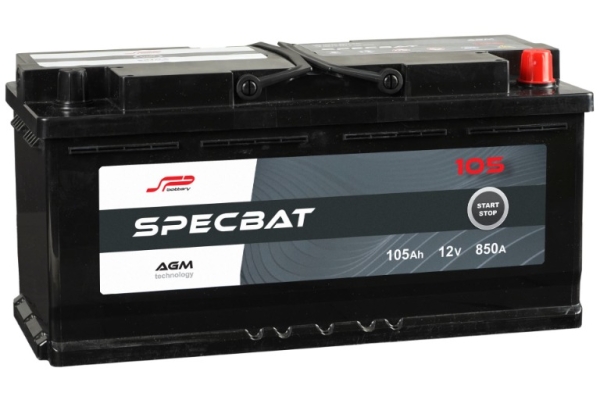 Ogłoszenie - Akumulator SPECBAT AGM START&STOP 105Ah 850A Prawy Plus. Zdjęcie 1