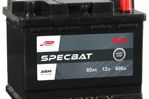 Ogłoszenie - Akumulator SPECBAT AGM START&STOP 60Ah 600A Prawy Plus. Zdjęcie 1