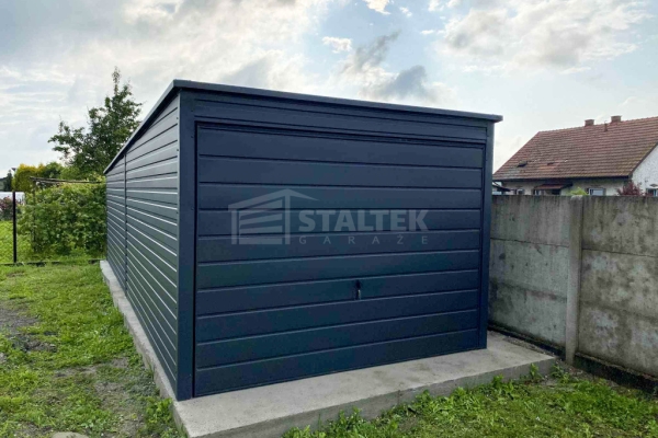 Ogłoszenie - Garaż blaszany 3x6m - Brama uchylna - antracyt - dach spad w tył  ST154. Zdjęcie 2