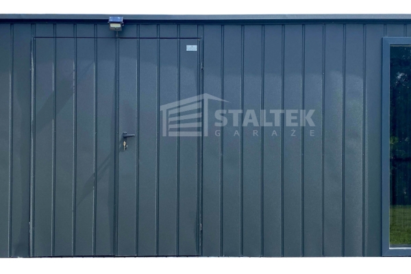 Ogłoszenie - Schowek - domek ogrodowy 5,5x2m - wiata 0,5m - brama dwuskrzydłowa - okno - antracyt - dach spad w tył ST199. Zdjęcie 1