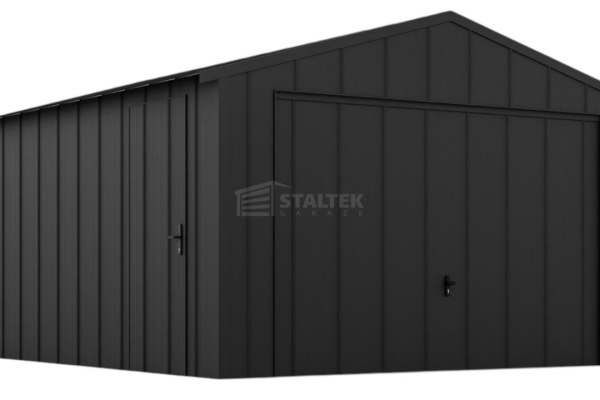 Ogłoszenie - Garaż blaszany 4x5m - brama uchylna - drzwi - blacha na rąbek - dach dwuspadowy ST204. Zdjęcie 1