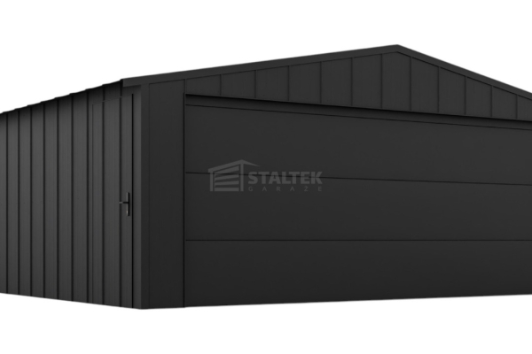 Ogłoszenie - Garaż blaszany 6x5m - brama segmentowa - drzwi - blacha na rąbek - dach dwuspadowy ST206. Zdjęcie 1