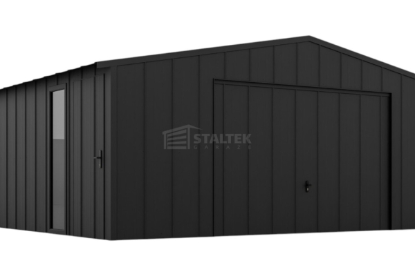 Ogłoszenie - Garaż blaszany 7x6m - brama uchylna - okno - drzwi - blacha na rąbek - dach dwuspadowy ST210. Zdjęcie 1