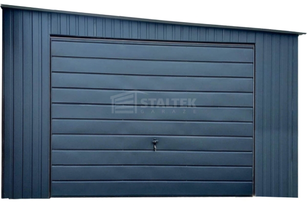 Ogłoszenie - Garaż Blaszany 4,5X8M Brama Uchylna – Antracyt – Dach Spad W Bok ST215. Zdjęcie 1