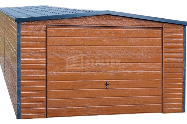 Ogłoszenie - Garaż Blaszany 4X6 - Dwuspad – Blachodachówka - Brama Uchylna - Drzwi - Okno - Drewnopodobny ST216. Zdjęcie 1