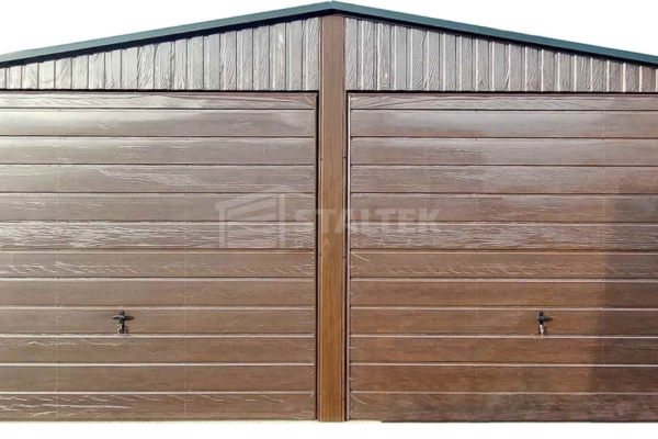 Ogłoszenie - Garaż Blaszany 6,5X8 - 2X Brama Uchylna  – Drewnopodobny - Rynny - Dwuspad  ST218. Zdjęcie 1