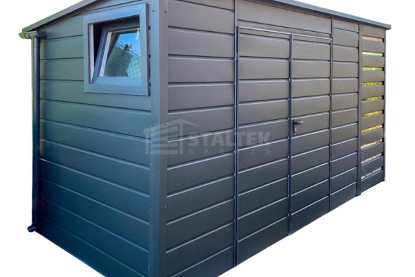 Ogłoszenie - Schowek – Domek Ogrodowy 3,2×2 – Wiata 0,7×2 – Brama – Okno – Antracyt – Rynny - Dach Spad w tył ST221. Zdjęcie 1