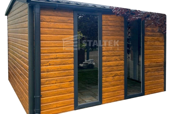 Ogłoszenie - Schowek - Domek Ogrodowy 3x3m - drzwi - 2x okno - jasny orzech drewnopodobny - dach dwuspadowy w przód - rynny ST159. Zdjęcie 1