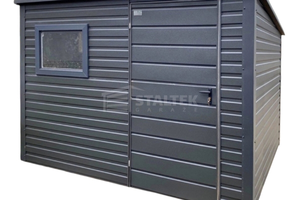 Ogłoszenie - Schowek – domek ogrodowy 2,8×2 – drzwi – okno - antracyt – dach spad w tył ST237. Zdjęcie 1